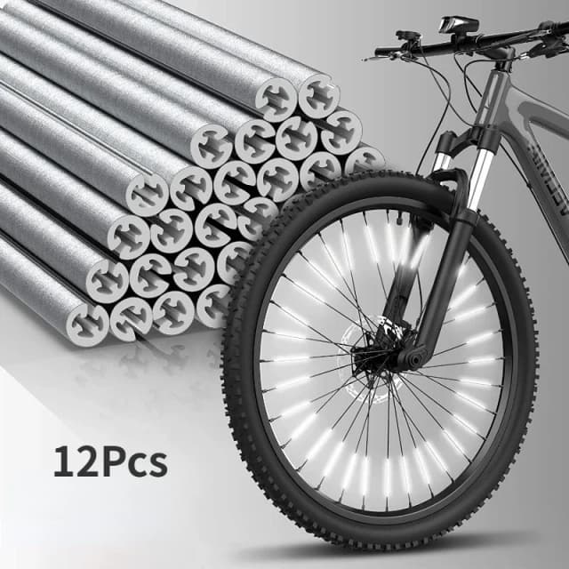 Rurka pasek ostrzegawczy 12 sztuk odblaskowy klips mocujący koło rowerowe szprycha odblaskowa pasek lampa z drutu stalowego rower MTB światło odblaskowe