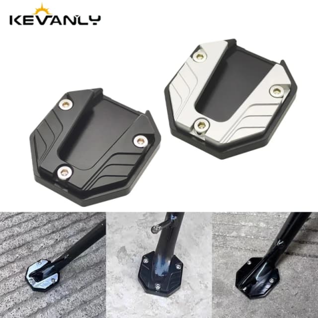 Stop aluminium Motocykl Rower Kickstand Extender Foot Side Stand Extension Foot Pad Support Plate Akcesoria motocyklowe czarny