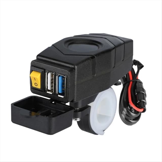 C1FB 20-80V E-Bike Handlebar Ładowarka USB 24V 36V 48V 60V QC3.0 Adapter szybkiej ładowarki (czerwone światło)