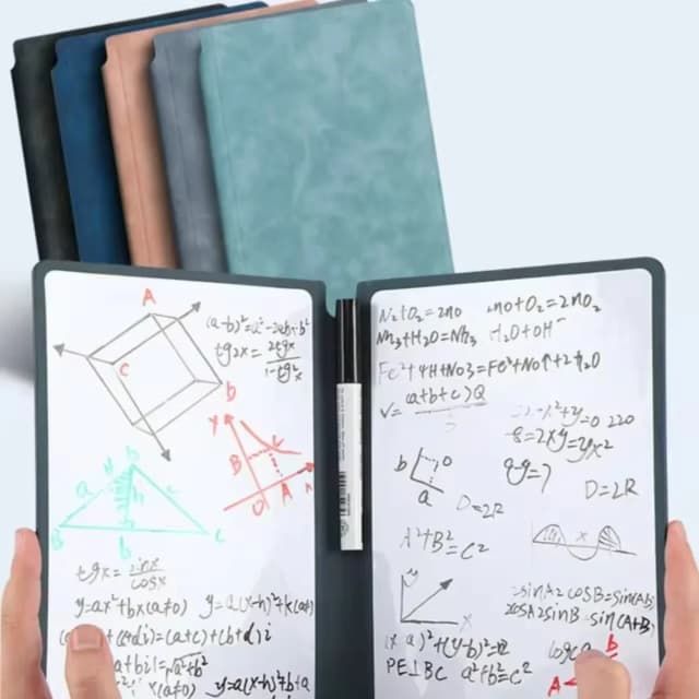 Cuaderno de pizza blanca reutilizable, depizarra blanca gratis, cuadernos portátiles, A5