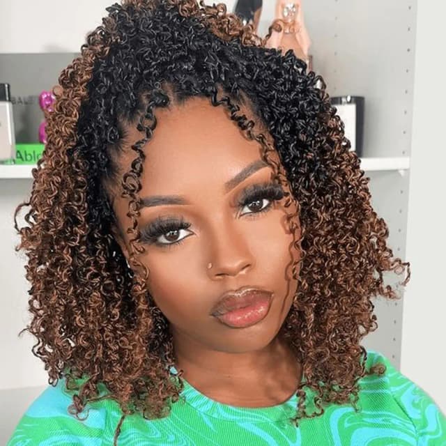 8 "Yanky Twist szydełkowe włosy wstępnie zapętlone Ombre brązowe syntetyczne włosy szydełkowe z kręconymi końcami Yank Twist szydełkowe włosy dla czarnych kobiet