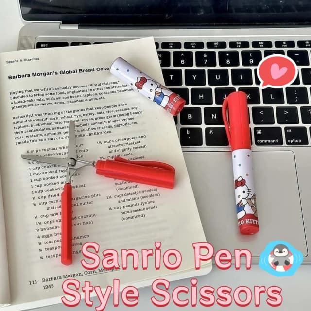 Mini nożyczki w stylu długopisu Hello Kitty Przenośne bezpieczne małe artykuły papiernicze do użytku biurowego i szkolnego Kawaii Character Design Pocket Sized
