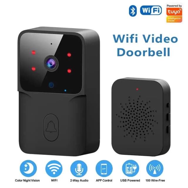 Dzwonek WiFi Home Tuya WiFi Bezprzewodowy dzwonek do drzwi DC AC Zasilany z baterii Dzwonek z kamerą Alexa Google Doorbell