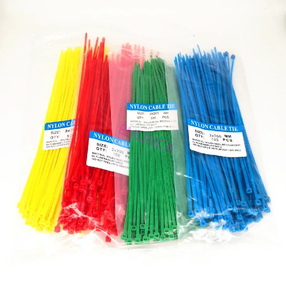 100 sztuk czarny biały Bule czerwony żółty zielony samoblokujący plastikowy drut nylonowy kabel Zip krawaty czarny kabel krawaty zapiąć kabel pętli