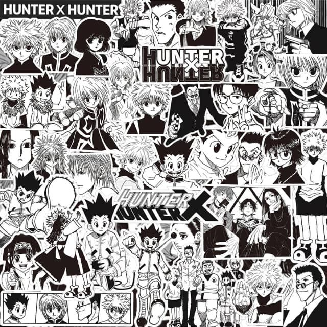 10/30/70 sztuk japońskie anime HUNTER×HUNTER naklejki klasyczne fajne naklejki dekoracje laptop telefon bagaż czarny biały Manga naklejka