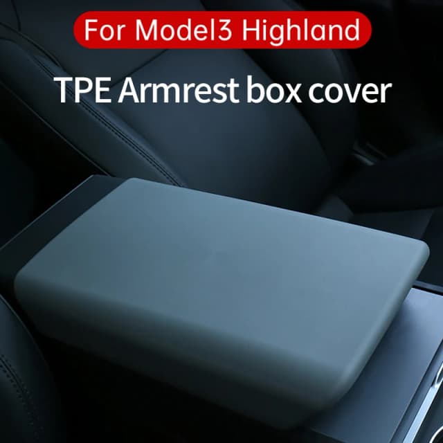 Dla Tesla Model Y Launch Juniper 2025 Model 3 Highland 2024 Miękki Pokrowiec TPE na Konsolę Środkową Podłokietnik Pokrywa Akcesoria