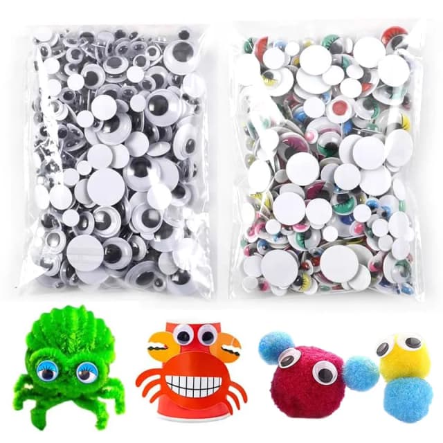 100/200 sztuk Wiggle Eyes okrągłe plastikowe samoprzylepne kreskówki ruchome oczy rękodzieło DIY akcesoria dekoracyjne Handmade TMZ