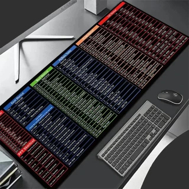 Proste skróty Windows Podkładka pod mysz Oprogramowanie biurowe Biuro Word Excel Skrót PPT Duża podkładka na biurko Skrót Excel Wzór podkładki pod mysz