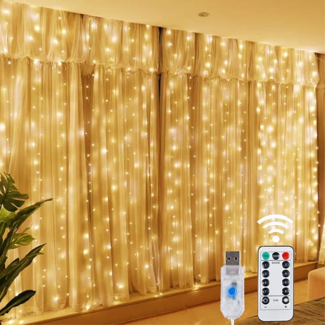 クリスマスライト LED 妖精ストリングカーテンライト 8 モードリモート USB フェストゥーンクリスマス装飾ホームホリデー新年ランプ