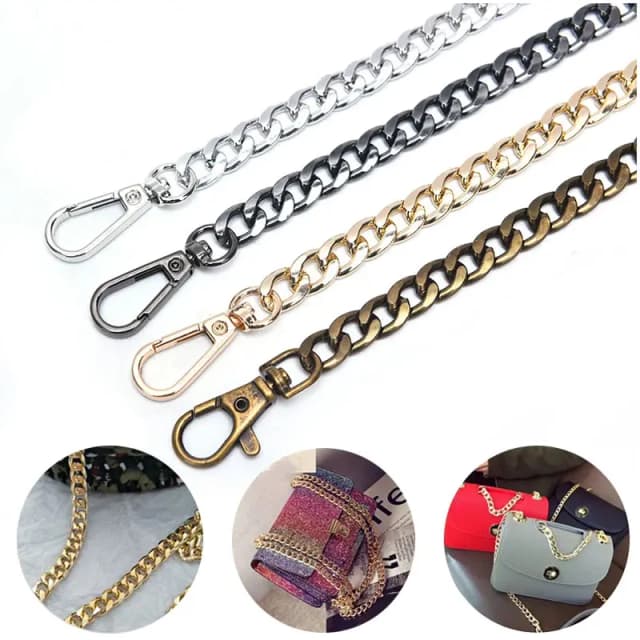 120cm metalowy aluminiowy łańcuszek do torby części zamienne akcesoria do ręcznie tkanej torebki na ramię DIY ręcznie robione odpinane paski