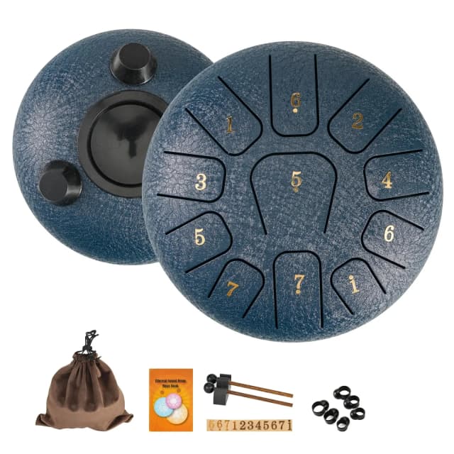 Zestaw upominkowy Miwayer 6" Steel Tongue Drum |   Instrument do uzdrawiania dźwiękiem z 11 nutami i zestawem do strojenia |   Narzędzie do jogi/medytacji/łagodzenia lęku