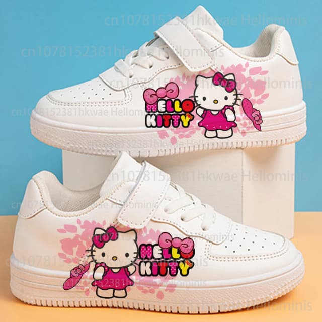 Hello kitty dziewczęce buty trampki dla dzieci studenckie buty do koszykówki na co dzień dziecięce trampki modne buty sportowe do biegania