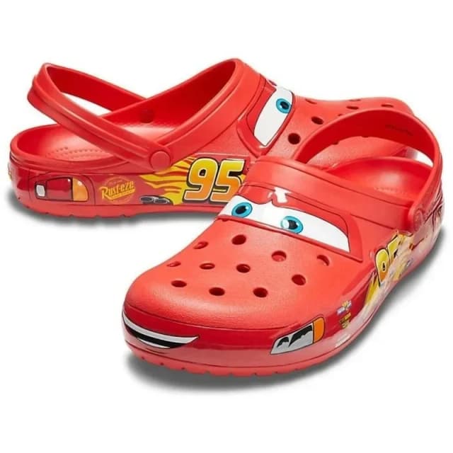 Disney Lightninged Mcqueens Pixar Cartoon solidne wodoodporne kapcie sandały na świeżym powietrzu Casual oddychające buty Eva z wiązaniem na kostce prezent