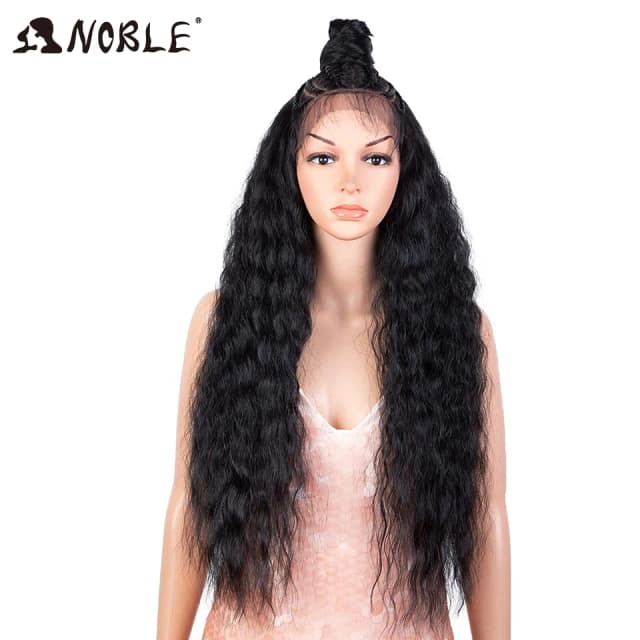 13x7 Lace Frontal Wig 30" Curl With Baby Hair For Women Free Part Lace Frontal Wig High Temperature Water Wave Synthetic Wig