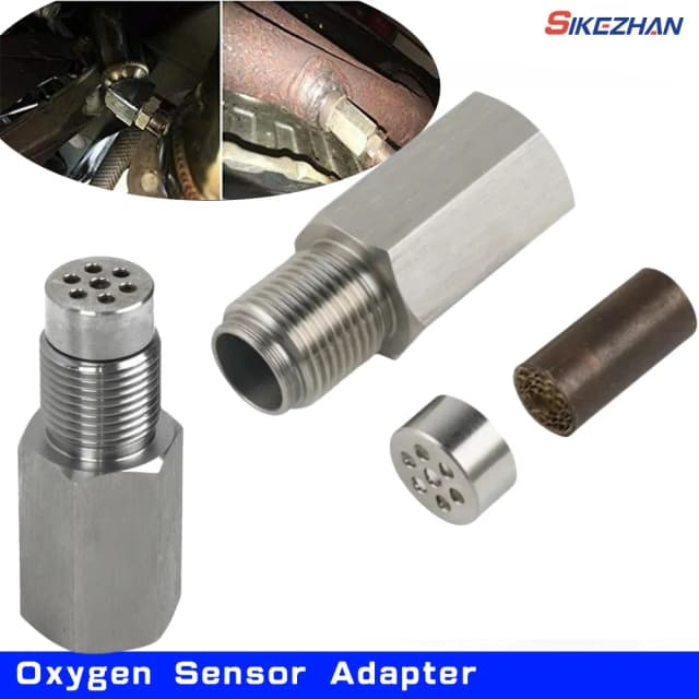 Adapter czujnika tlenu 2 szt. Samochodowy adapter do naprawy lampki kontrolnej silnika, siatka katalityczna, adapter dystansowy czujnika tlenu O2, mini katalizator