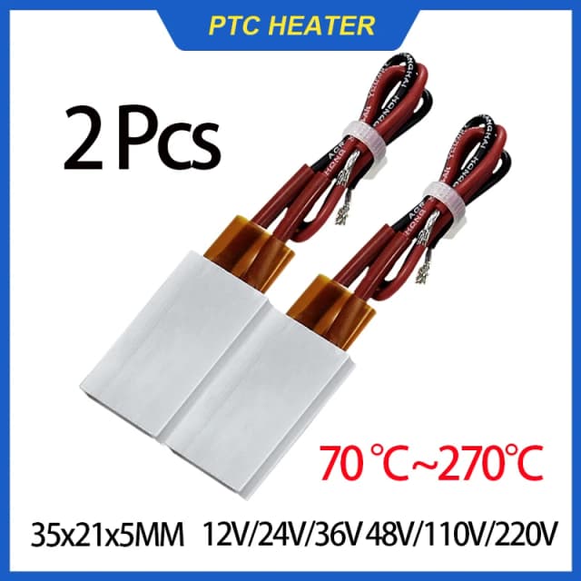 2 szt. PTC blacha grzejna o stałej temperaturze 12 V ~ 220 V PTC ceramiczna płyta grzewcza obudowa aluminiowa akcesoria do grzejników elektrycznych 35*21