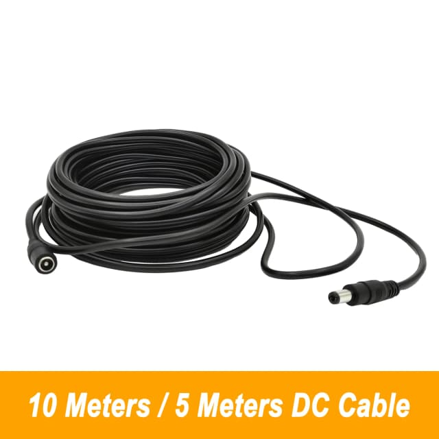 5M 10M Przedłużacz zasilania DC12V 5,5 mm * 2,1 mm Złącze męskie na żeńskie do lampy LED Kamera bezpieczeństwa CCTV Czarny kabel zasilający