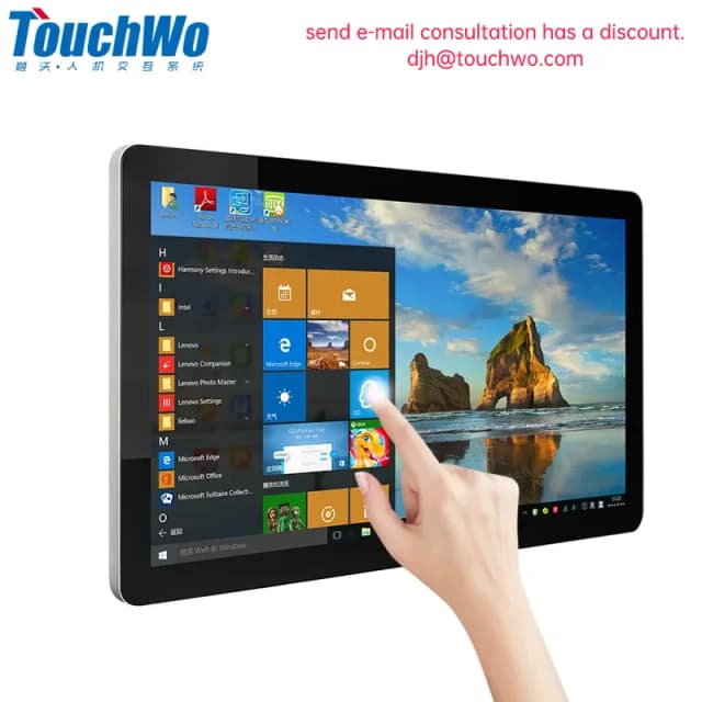 Monitor dotykowy TouchWo 21.5 23.8 27 cali, komputer z ekranem dotykowym, przemysłowy monitor dotykowy z systemem Android, komputer All In One z Windows 10 do zastosowań komercyjnych.