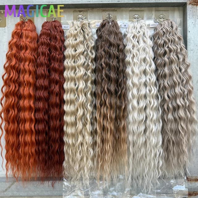 Magicae 3 szt. 60 cm 300 gramów Ariel Deep Water Twist Braids Crochet Kręcone włosy Pomarańczowo-Brązowe 6 #   Blond 613 Biały Szary 58 #   Pakiety