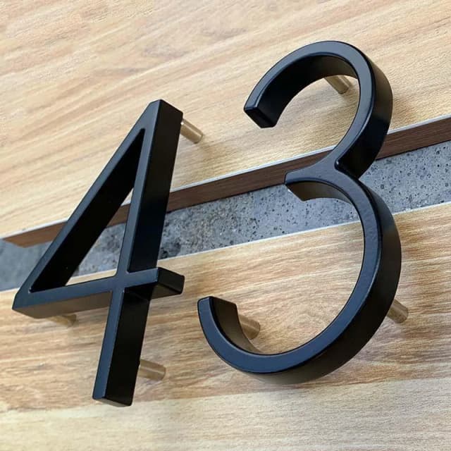 125mm czarne numery domów litery znak adresu zewnętrznego tablica na podwórko pływające metalowe drzwi numer tablice na drzwi nowoczesne znaki skrzynki pocztowej