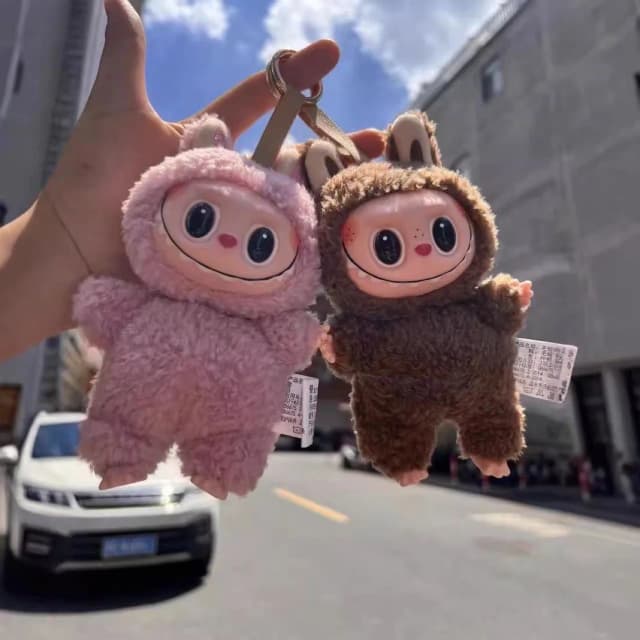 Nowy Labubu potwory bicie serca Macaron emalia twarz pudełko z niespodzianką figurka z pcv ozdoba stołowa lalka Kawaii Kid prezent na boże narodzenie