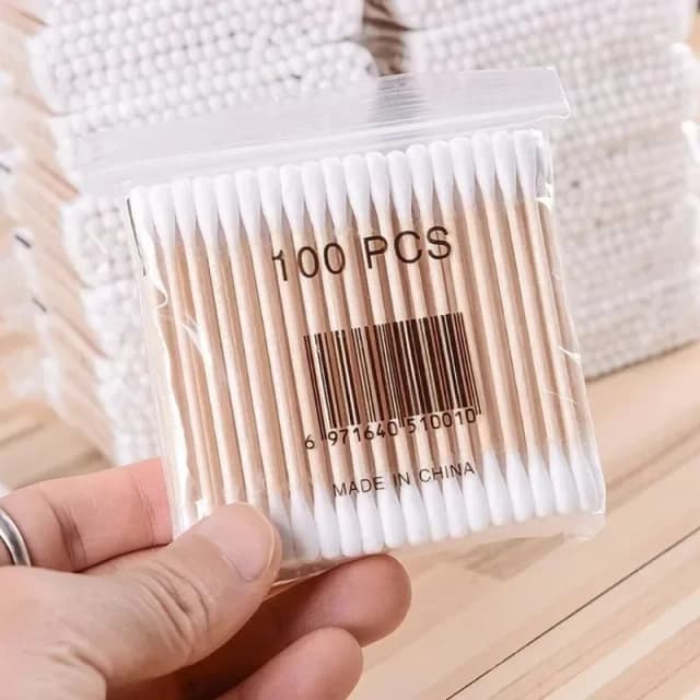 Cotonetes de Precisão com Ponta Fina – Bastões de Bambu com Duas Pontas para Maquiagem, Arte de Unhas e Cuidados Pessoais