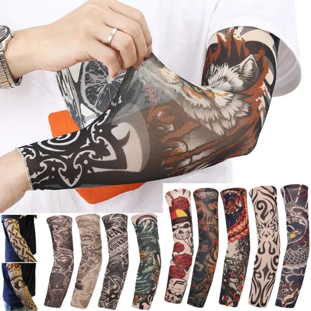1PC Street Tattoo Arm Sleeves Sun UV Protection Arm Cover Bezszwowe rękawy przeciwsłoneczne do jazdy na świeżym powietrzu dla mężczyzn i kobiet