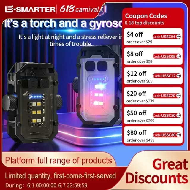Mini brelok LED przenośna magnetyczna latarka EDC Outdoor Camping wędkarstwo awaryjna praca lampa z klipsem na kapelusz z palcemGyro