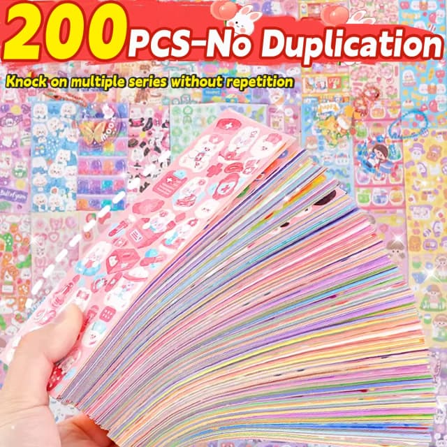 20-200 szt. Urocze naklejki Goo Card Kawaii Cartoon Laserowe Naklejki Bez Powtórzeń do Dziennika DIY Dekoracje Szkolne Artykuły Papiernicze dla Uczniów