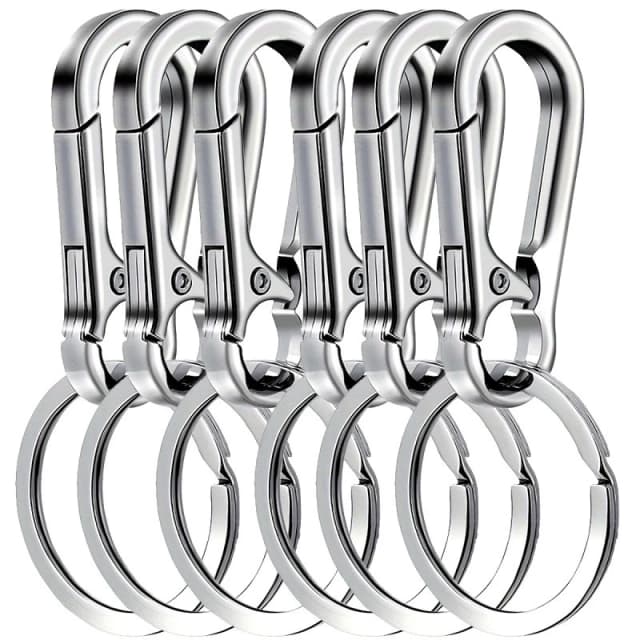 6 szt. Karabińczyk Klips Brelok Metalowy Karabińczyk Kółko na Klucze Uchwyt na Klucze Klipsy Haczyk Organizer do Kluczy Samochodowych Lokalizator Kluczy