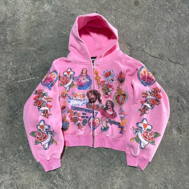 Casualowa bluza y2k zapinana na zamek kardigan luźna bluza z kapturem dla kobiet 2024 nowe wszechstronne drukowane litery hip-hopowy wzór geometryczny