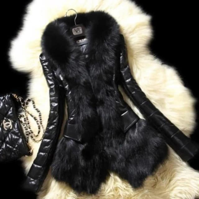 5XL Płaszcz damski z kołnierzem ze sztucznego futra Ponadgabarytowy płaszcz zimowy ze sztucznego futra Luksusowe kurtki ze sztucznego futra królika manteau femme hiver