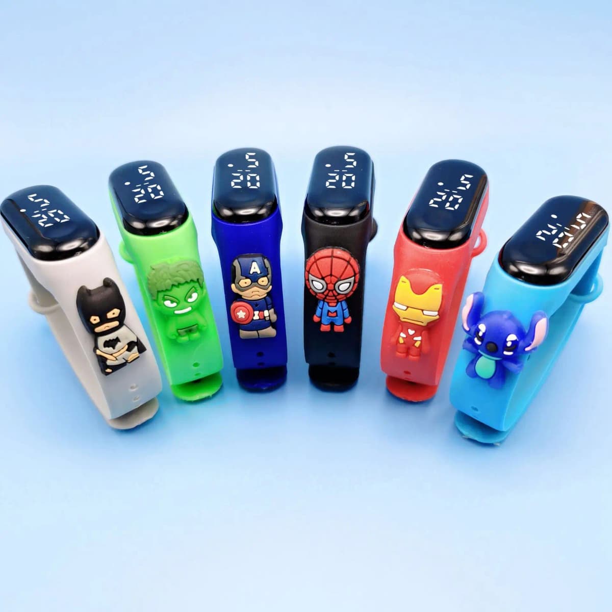 Marvel Anime rysunek cyfrowy zegarek Spiderman Iron Man Hulk dzieci sportowy zegarek elektroniczny dotykowe wodoodporne zegarki LED prezent