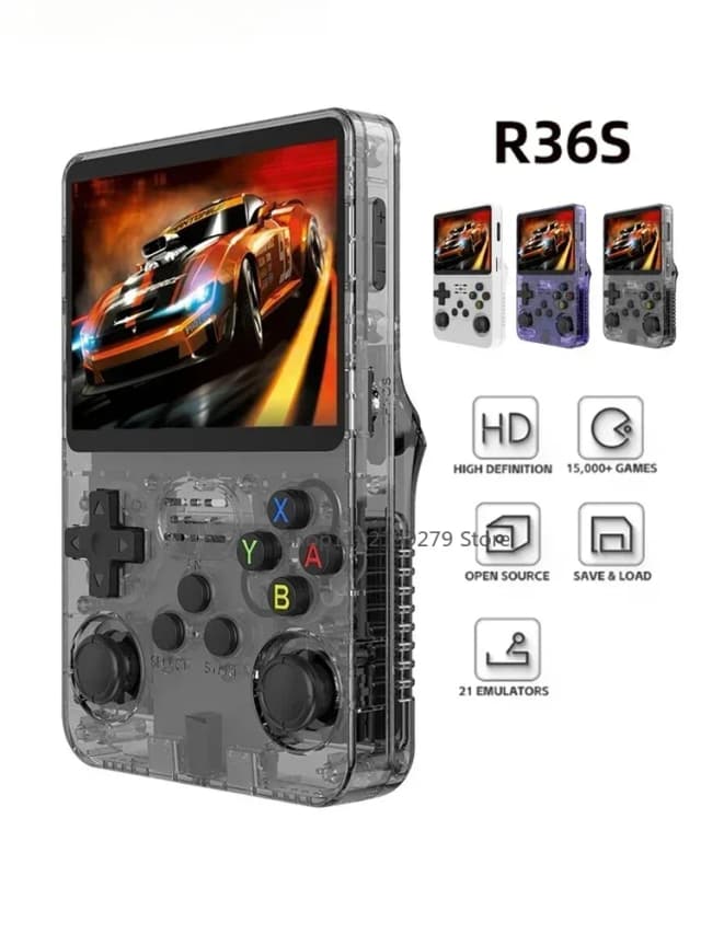 Konsola do gier retro 128G R36S, system Linux, ekran IPS 3,5 cala, przenośny odtwarzacz wideo R35s Pro, 64GB gier