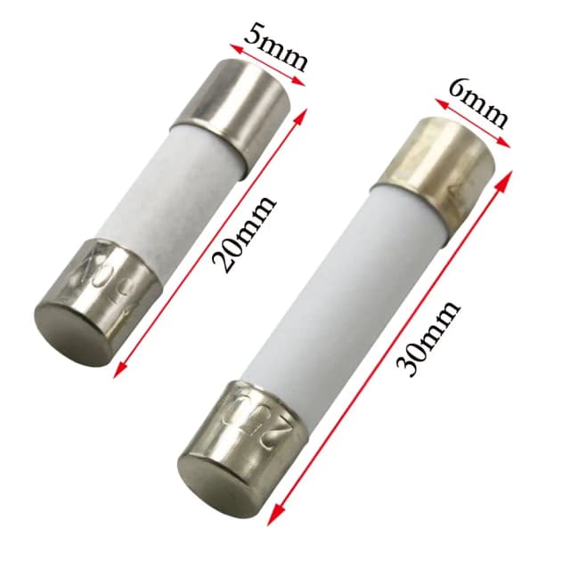 10szt 5*20mm 6*30mm 250V Bezpiecznik ceramiczny 5x20 6x30 mm 0.5A 1A 2A 3A 3.15A 4A 5A 6A 6.3A 7A 8A 10A 12A 15A 20A 25A 30A Bezpiecznik ceramiczny