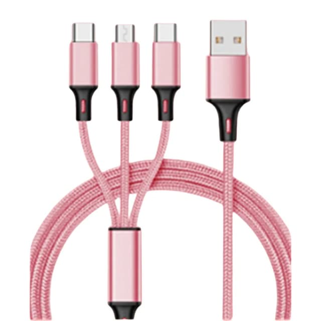 One Drag Three Kabel do transmisji danych dla Apple Android Typec 3 w 1 Szybkie ładowanie 1,2 m Nylonowy oplot Wygodna i szybka transmisja danych