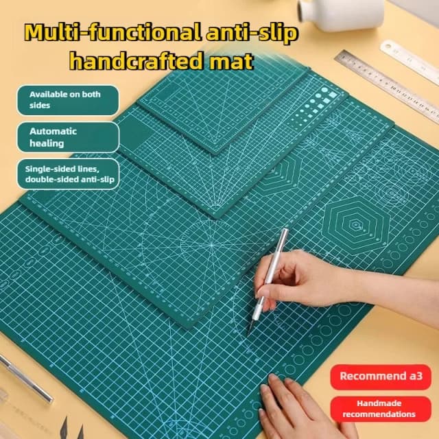 Podkładka do cięcia PVC, mata robocza na stół do szycia, rękodzieła skórzanego DIY, grawerowania nożem, dwustronna, antypoślizgowa, trwała deska.