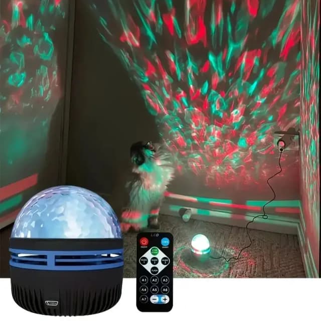 Projektor LED Galaxy Starry Sky Światło sceniczne Wtyczka USB 7 kolorów Obrotowe światła do wystroju pokoju Projektor świątecznego światła wodnego