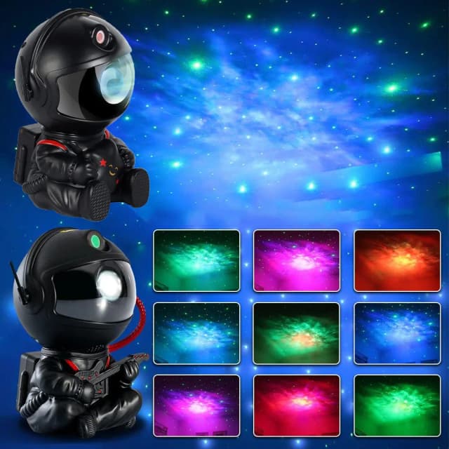 Pilot nastrojowe oświetlenie Robot 360 ° obrotowa lampka nocna bezstopniowe ściemnianie projektor lampka nocna netto czerwona lampa leddo smartfona