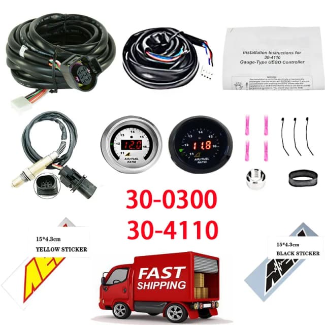 Dla miernika szerokopasmowego AEM 30-4110 30-0300 serii X AFR O2 UEGO zestaw wskaźnika stosunku paliwa do powietrza 2 1/16 ", z LSU4.9 0258017025   17025 Czujnik