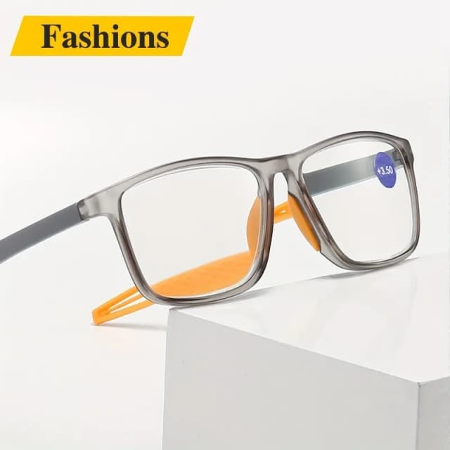 Okulary do czytania Vintage TR - Ultralekkie, antypoślizgowe, prostokątne okulary prezbiopijne Idealny prezent dla mężczyzn i kobiet +1.0 do +4.0
