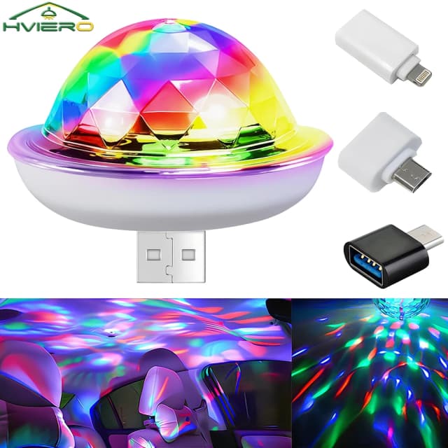 Lampa USB DJ DC 5V Led Bar Night Lights RGB Stage Projector Welcome Crystal Ball Sound Party Lighting Decoration Atmospheres Neon