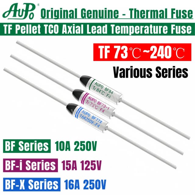 10PCS Bezpiecznik temperaturowy 10A 16A 15A Bezpiecznik termiczny TF 73 77 84 94 99 104 113 117 121 133 142 157 172 184 192 216 229 240 C Stopień