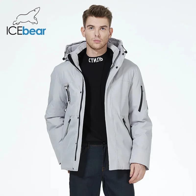 ICEbear-kurtka z kapturem dla mężczyzn, wiatroszczelny i ciepły płaszcz, parka męska, niezbędna odzież, zima, MWD21926I, 2023