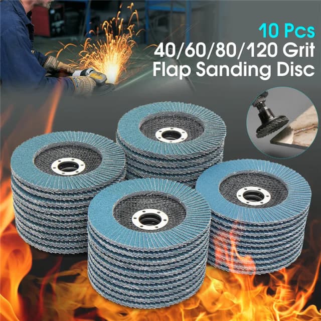 10 sztuk 125mm płaskie tarcze listkowe 5 "40/60/80/120 Grit szlifierka kątowa tarcze szlifierskie kąt szlifierskich do polerowania metalu i drewna