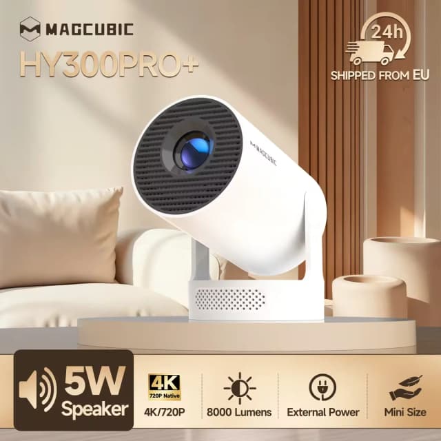 Projektor Magcubic HY300 Pro+ 4K Android 11 290ANSI Przenośny WiFi 6 BT5.4 Kino na zewnątrz Głośnik HiFi 5W Obsługa 720P HD