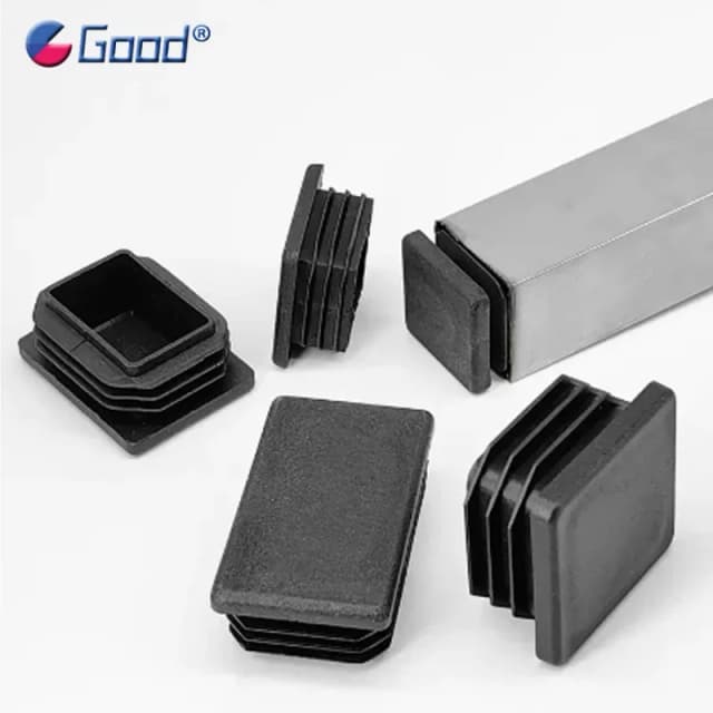 Kwadratowe plastikowe czarne zaślepki zaślepki noga meblowa rura wkładki do rur zatyczki korek dekoracyjna osłona przeciwpyłowa 10x10mm-100x100mm