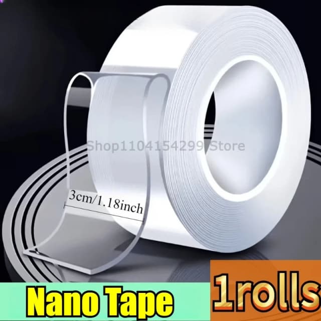 Taśma nano dwustronna 1-10M, szerokość 20-50mm, wielokrotnego użytku, bez śladów, wodoodporna, ultra mocna, przezroczysta taśma montażowa.