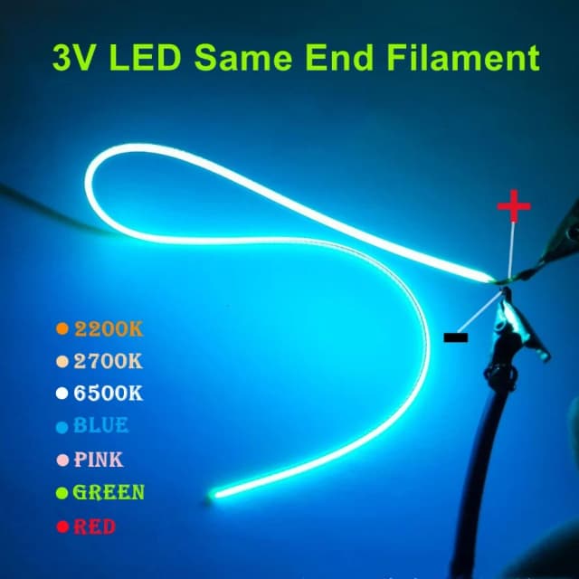 Żarnik LED z tą samą końcówką, elastyczny, ultracienki, 3V, spiralny żarnik, retro żarówka Edisona, części do lamp, dioda, listwa oświetleniowa, dekoracja.