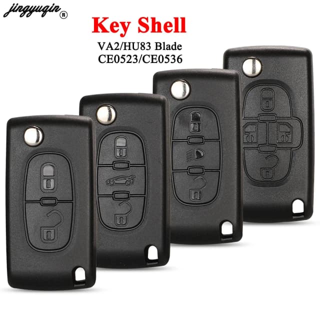jingyuqin 2/3 przyciski do Peugeot 207 307 308 407 607 807 do Citroen C2 C3 C4 C5 C6 Automatyczne etui na kluczyk zdalny Va2/Hu83 CE0523 CE0536
